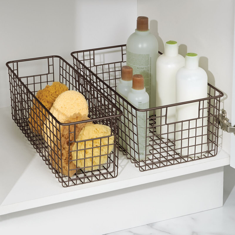 mDesign Bathroom 2 piece Metal/Wire Basket Set Wayfair